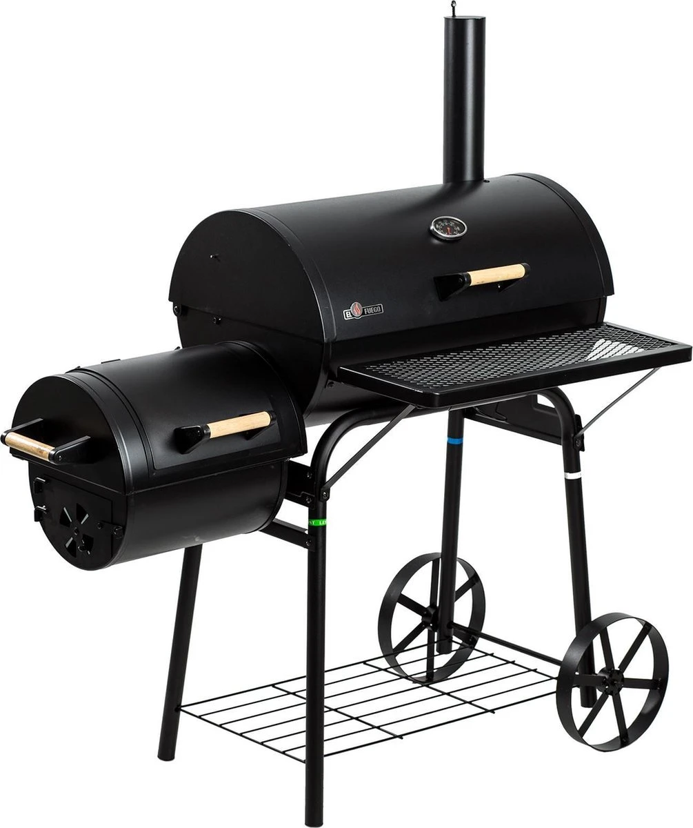 El Fuego Dakota - Barbecue - Smoker - Zwart - Grilloppervlak 66 X 41 Cm - Afmeting 132,5 X 66 X 122 Cm 15 El Fuego Dakota - Barbecue - Smoker - Zwart - Grilloppervlak 66 X 41 Cm - Afmeting 132,5 X 66 X 122 Cm - Afbeelding 13