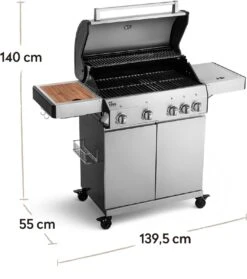 Burnhard Gas BBQ Big FRED Deluxe - 4 Branders - Incl. Keramische Infraroodbrander & Afdekhoes - Deluxe -Merkloos Winkel 1063x1200 7