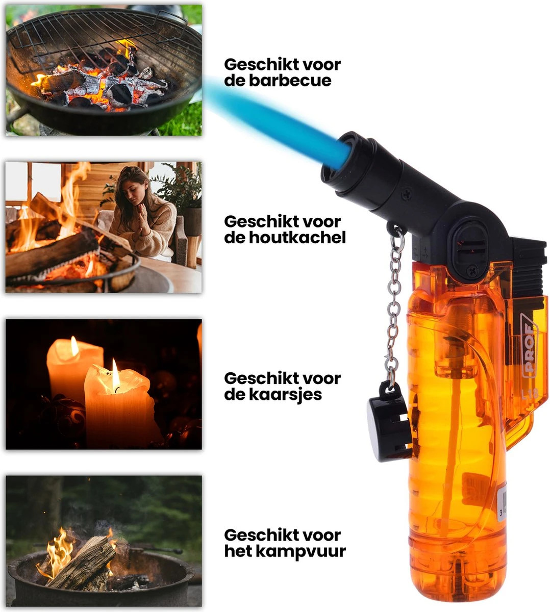 Prof Turbo Aansteker - Stormaansteker - Kaarsen - BBQ - Sigaren - 1 St 5 Prof Turbo Aansteker - Stormaansteker - Kaarsen - BBQ - Sigaren - 1 St - Afbeelding 3