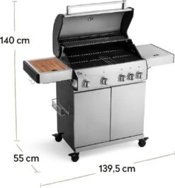 Burnhard Gas BBQ Big FRED Deluxe - 4 Branders - Incl. Keramische Infraroodbrander & Afdekhoes - Deluxe -Merkloos Winkel 1113x1200 1