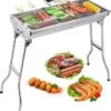 Uten - Houtskoolbarbecue - Opvouwbare Barbecue - Houtskoolbarbecues - Draagbare Camping Barbecue - 430 Roestvrij Staal Grill BBQ - 5-10 Persoon Tuin Buitenfeest - Zilver -Merkloos Winkel 1133x1200 1