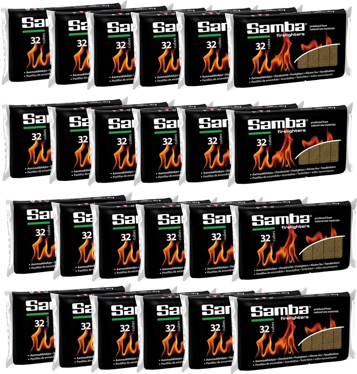 Samba Aanmaakblokjes Bruin á 24 X 32 Stuks - Omdoos Is 768 Aanmaakblokjes 6 Samba Aanmaakblokjes Bruin á 24 X 32 Stuks - Omdoos Is 768 Aanmaakblokjes - Afbeelding 4