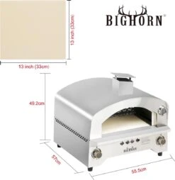 Bighorn Outdoor Edelstaal Gas Pizza Oven - Draagbare Gas Barbecue - Edelstaal -Model SRGG20001 -Merkloos Winkel 1169x1200 5