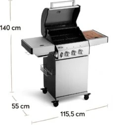 Burnhard Gas BBQ FRED JR. Deluxe - 2 Branders - Incl. Keramische Infraroodbrander & Afdekhoes - Deluxe -Merkloos Winkel 1170x1200 1