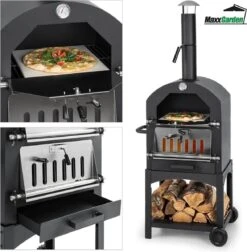 MaxxGarden Pizza Oven - Smoker Barbecue Op Hout, Houtskool Of Pellets - 45 X 65 X 158cm -Merkloos Winkel 1175x1200