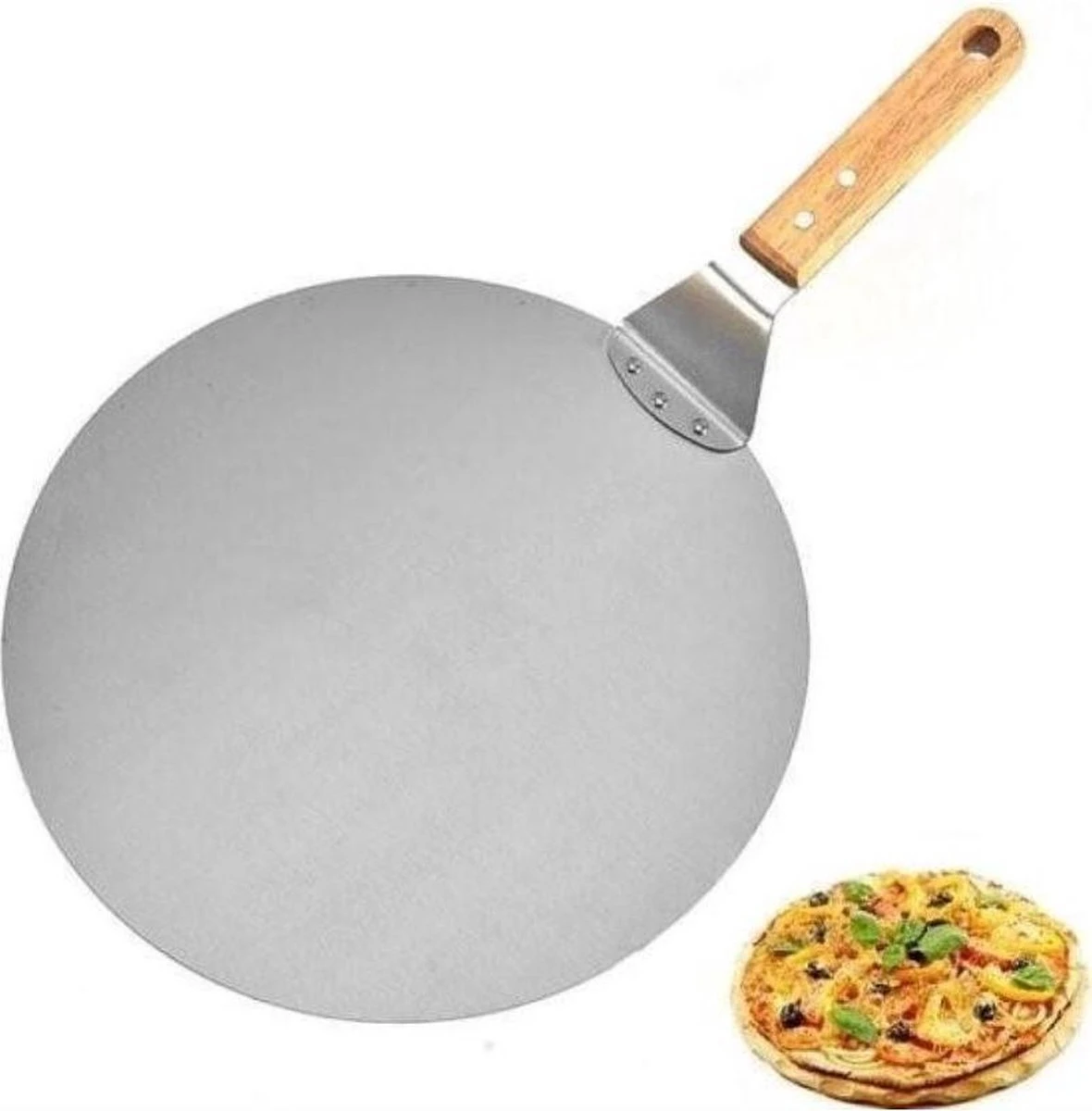Luxe Pizzaschep Voor Verse Pizza - Extra Groot - RVS 30CM - Grote Pizza Schep Voor Oven Of BBQ Barbecue - Hout Handvat - Pizzaspatel Voor Zelfgemaakte Ovenpizza 6 Luxe Pizzaschep Voor Verse Pizza - Extra Groot - RVS 30CM - Grote Pizza Schep Voor Oven Of BBQ Barbecue - Hout Handvat - Pizzaspatel Voor Zelfgemaakte Ovenpizza - Afbeelding 5