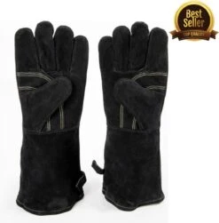 Merkloos Winkel 20 Barbecue Handschoen Zwart - BBQ Ovenwanten – Hittebestendige Handschoenen - Ovenhandschoenen - Grill & Oven Want – Koken Accessoires - Vuurkorf En Openhaard - Barbeque Keukenaccessoires - Koken - Vaderdag Cadeau Vader