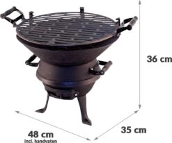 Potkachel Houtskoolbarbecue - 35 Cm - Gietijzer -Merkloos Winkel 1200x1000 3