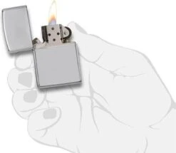 Zippo Lighter Polished Chrome -Merkloos Winkel 1200x1044 1