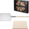 Navaris Pizzasteen XL Voor Oven En Barbecue - Rechthoekige Pizzaplaat 38 X 30 Cm - Inclusief Pizzaschep Met Extra Lang Handvat En Receptenboek -Merkloos Winkel 1200x1087 1
