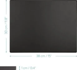 Navaris Pizzasteen XL Voor Oven En Barbecue - Rechthoekige Pizzaplaat 38 X 30 Cm - Inclusief Receptenboek - Keramisch Geglazuurd - Zwart -Merkloos Winkel 1200x1093