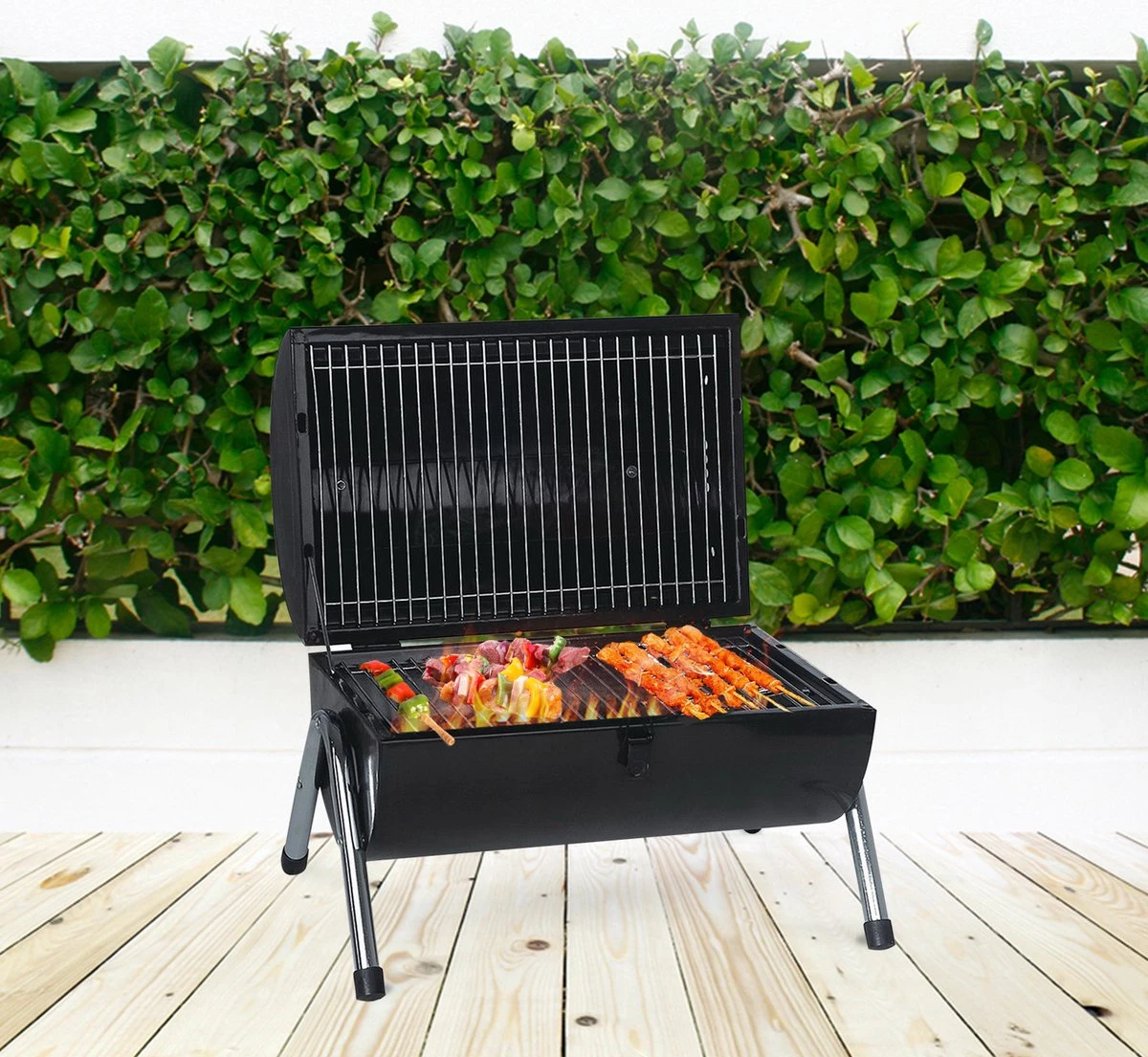 MaxxGarden BBQ - Houtskool Barbecue - Smoker Barbecue - Grilloppervlak (LxB) 38 X 52 Cm - Met Dubbel Grill Vlak - Zwart 5 MaxxGarden BBQ - Houtskool Barbecue - Smoker Barbecue - Grilloppervlak (LxB) 38 X 52 Cm - Met Dubbel Grill Vlak - Zwart - Afbeelding 3
