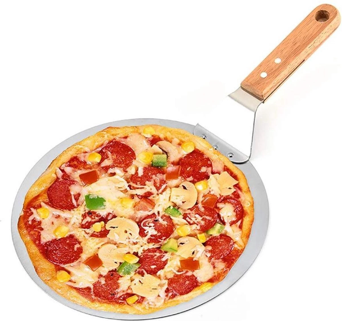Luxe Pizzaschep Voor Verse Pizza - Extra Groot - RVS 30CM - Grote Pizza Schep Voor Oven Of BBQ Barbecue - Hout Handvat - Pizzaspatel Voor Zelfgemaakte Ovenpizza 2 Luxe Pizzaschep Voor Verse Pizza - Extra Groot - RVS 30CM - Grote Pizza Schep Voor Oven Of BBQ Barbecue - Hout Handvat - Pizzaspatel Voor Zelfgemaakte Ovenpizza