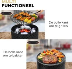 Ozocozy BBQ-ONE Houtskool Tafelbarbecue - Ø30 Cm- Zwart - Incl. Draagtas, Siliconen Bakkwast En RVS-Barbecuetang -Merkloos Winkel 1200x1146 1