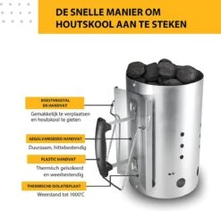 Kolen Starter GROOT - Brikettenstarter Met Veiligheidshandgreep - Snelstarter Voor Barbecue - BBQ Houtskool Starter -Merkloos Winkel 1200x1146