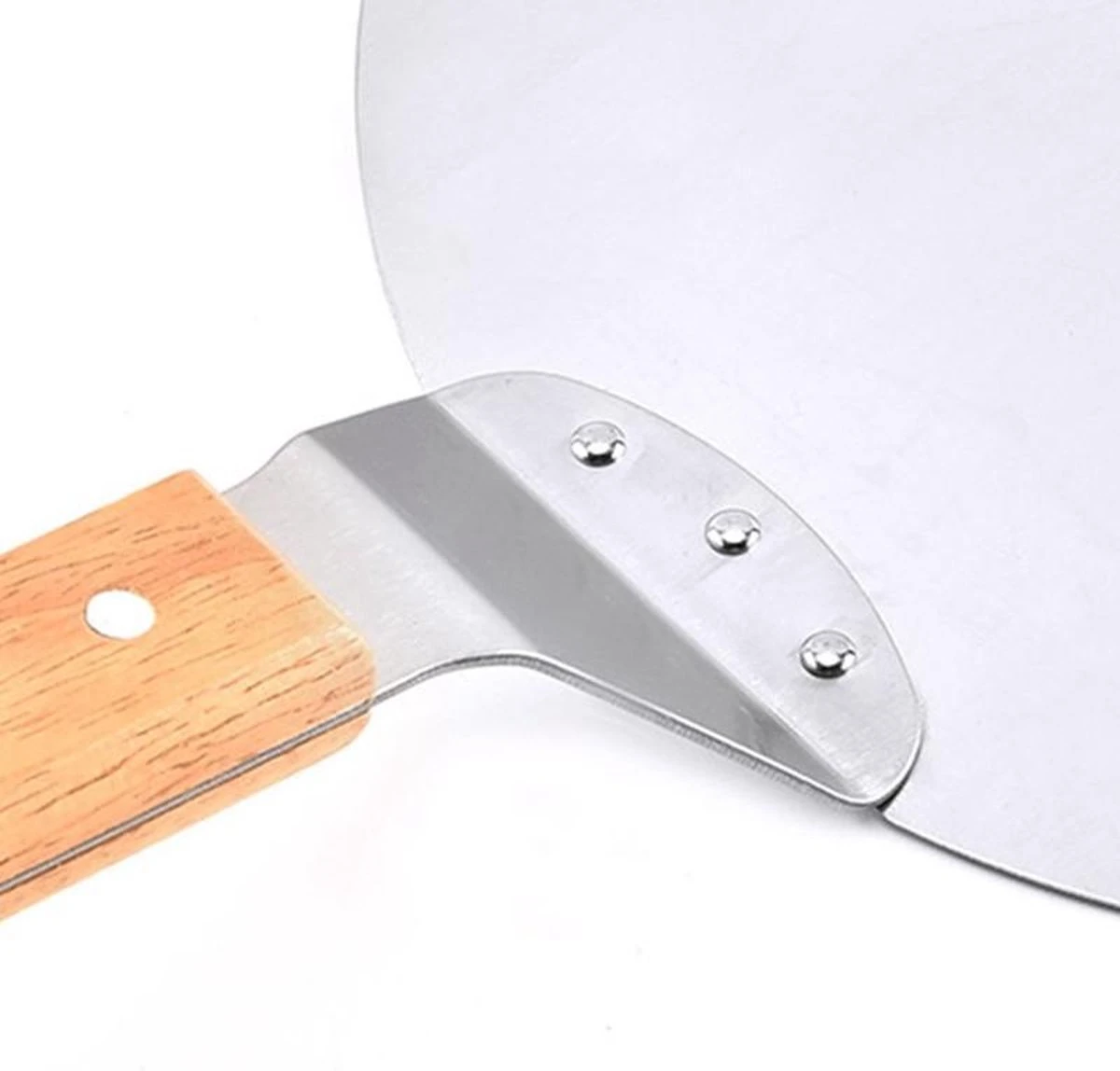 Luxe Pizzaschep Voor Verse Pizza - Extra Groot - RVS 30CM - Grote Pizza Schep Voor Oven Of BBQ Barbecue - Hout Handvat - Pizzaspatel Voor Zelfgemaakte Ovenpizza 5 Luxe Pizzaschep Voor Verse Pizza - Extra Groot - RVS 30CM - Grote Pizza Schep Voor Oven Of BBQ Barbecue - Hout Handvat - Pizzaspatel Voor Zelfgemaakte Ovenpizza - Afbeelding 4