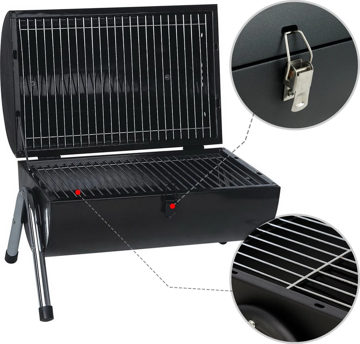 MaxxGarden BBQ - Houtskool Barbecue - Smoker Barbecue - Grilloppervlak (LxB) 38 X 52 Cm - Met Dubbel Grill Vlak - Zwart 7 MaxxGarden BBQ - Houtskool Barbecue - Smoker Barbecue - Grilloppervlak (LxB) 38 X 52 Cm - Met Dubbel Grill Vlak - Zwart - Afbeelding 5