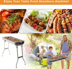 Uten - Houtskoolbarbecue - Opvouwbare Barbecue - Houtskoolbarbecues - Draagbare Camping Barbecue - 430 Roestvrij Staal Grill BBQ - 5-10 Persoon Tuin Buitenfeest - Zilver -Merkloos Winkel 1200x1162 5