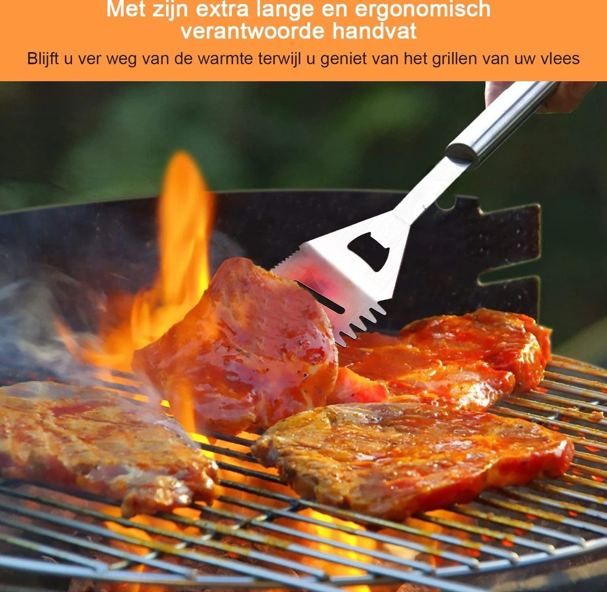 Saveur Royal® 35-delige Barbecue Gereedschapset In Roestvrij Staal - BBQ Grill Set Met Draagtas - Barbecuegerei-sets - Barbecue Accessoires Gereedschap - 35-delig 5 Saveur Royal® 35-delige Barbecue Gereedschapset In Roestvrij Staal - BBQ Grill Set Met Draagtas - Barbecuegerei-sets - Barbecue Accessoires Gereedschap - 35-delig - Afbeelding 3