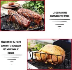 Rednas Sparerib Rek Bbq - Incl. Bakkwast - Bbq Rek - Bbq Accessoires - Rib Rack - Kiphouder - Bbq Gereedschap -Merkloos Winkel 1200x1171 3