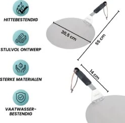 Nowad Pizzaschep RVS Rond - 30,5 Cm - PVC Handvat -Merkloos Winkel 1200x1179 3