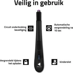 Oplaadbare Lange Elektrische Aansteker - Zwart - Duurzame Plasma Aansteker - Inclusief Cadeauverpakking - BBQ - Kaarsen 13 Oplaadbare Lange Elektrische Aansteker - Zwart - Duurzame Plasma Aansteker - Inclusief Cadeauverpakking - BBQ - Kaarsen -Merkloos Winkel 1200x1190 3