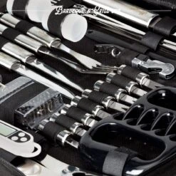 Mountain Jack® 40-Delige Luxe BBQ Grill Accessoires Set In Roestvrij Staal – Barbecue Gereedschap – Tangenset, Vlees Thermometer, Vleestang, Borstel, Spiezen, Vleesmes, Vleesvork -Merkloos Winkel 1200x1199 3