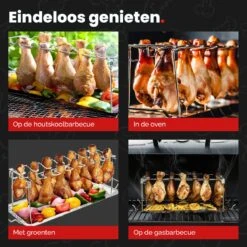 GrillX Kippenvleugelhouder - Kiphouder Voor BBQ & Oven - RVS - BBQ Accesoires -Merkloos Winkel 1200x1200 106