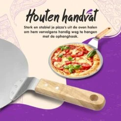Nowad Pizzaschep RVS Rond Voor BBQ En Oven - 30,5 Cm - Pizzaspatel - Taartschep - Houten Handvat - Ophangbaar - Rond - Vaatwasbestendig - Keukenaccessoires -Merkloos Winkel 1200x1200 125