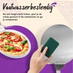 Nowad Pizzaschep RVS Rond Voor BBQ En Oven - 30,5 Cm - Pizzaspatel - Taartschep - Houten Handvat - Ophangbaar - Rond - Vaatwasbestendig - Keukenaccessoires -Merkloos Winkel 1200x1200 128