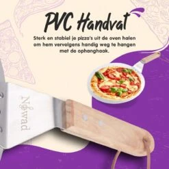 Nowad Pizzaschep RVS Rond Voor BBQ En Oven - 30,5 Cm - Pizzaspatel - Taartschep - Houten Handvat - Ophangbaar - Rond - Vaatwasbestendig - Keukenaccessoires -Merkloos Winkel 1200x1200 129