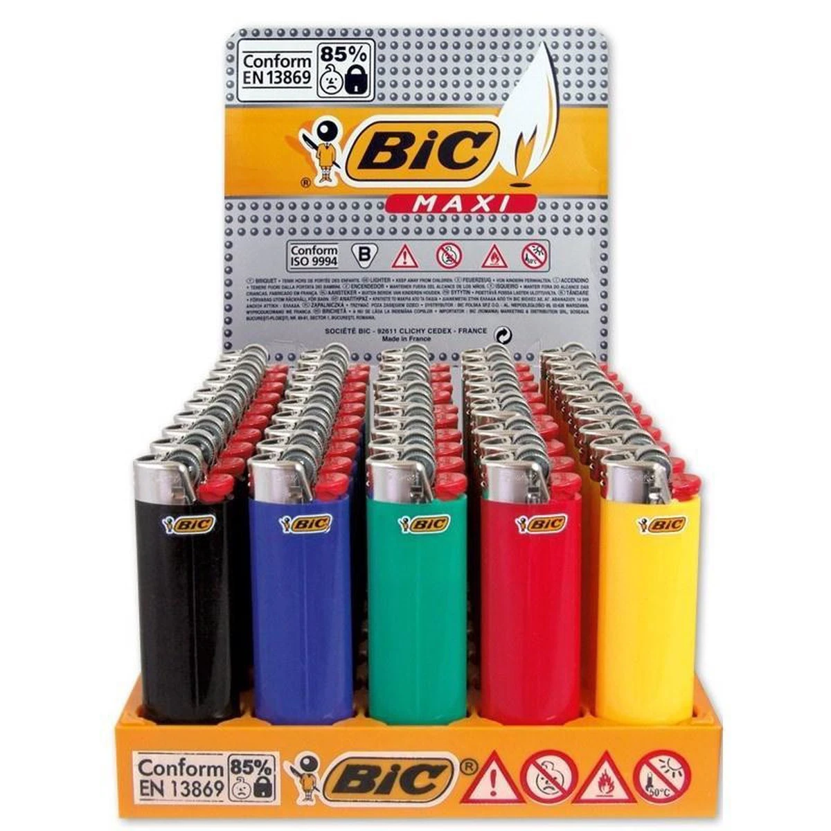 BIC Lighter Aansteker Maxi J26 Display(50stuks) 3 BIC Lighter Aansteker Maxi J26 Display(50stuks)