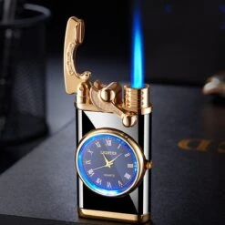 Flametimer Exclusieve Aansteker Met Horloge, 2 Stuks Willekeurig, Winddichte Draagbare Kaars Aansteker Voor Kaars Koken BBQ, Vuurwerk, Zak Zaklamp Aansteker Met Geschenkdoos, Cool Gift -Merkloos Winkel 1200x1200 200