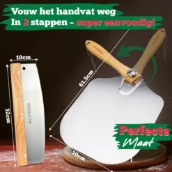 Ecowize Pizzaschep Voor BBQ En Oven - Aluminium Pizzaspatel Vierkant 30cm Met Inklapbaar Handvat - Met Extra Professionele Pizzasnijder -Merkloos Winkel 1200x1200 215