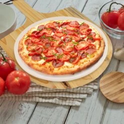 MaxxHome Pizzasteen - BBQ Steen - Maximum Te Verhitten Tot 600 Graden - ⌀33 - Incl. Houten Schep -Merkloos Winkel 1200x1200 314