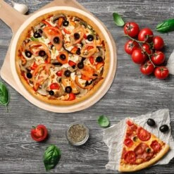 MaxxHome Pizzasteen - BBQ Steen - Maximum Te Verhitten Tot 600 Graden - ⌀33 - Incl. Houten Schep -Merkloos Winkel 1200x1200 315