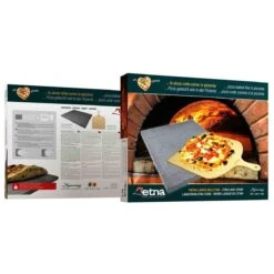 ETNA Pizza Set - Grote Pizzasteen & GRATIS Pizzaschep - 30 Cm X 38 Cm - Echt Italiaanse Pizzasteen - Broodbaksteen - BBQ Pizzasteen - Gemaakt Van Lavasteen Uit De Etna - Non-stick - Eppicotispai -Merkloos Winkel 1200x1200 319