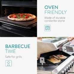 Navaris Pizzasteen XL Voor Oven En Barbecue - Rechthoekige Pizzaplaat 38 X 30 Cm - Inclusief Receptenboek - Keramisch Geglazuurd - Zwart -Merkloos Winkel 1200x1200 323