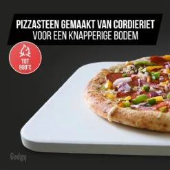Gadgy Pizzasteen Met Pizzaschep – Cordieriet Voor Knapperige Pizzabodem – Pizzasteen Voor BBQ, Oven Of Kamado - Pizzaspatel - Pizza Set -Merkloos Winkel 1200x1200 349