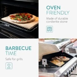 Navaris Pizzasteen XL Voor Oven En Barbecue - Rechthoekige Pizzaplaat 38 X 30 Cm - Inclusief Pizzaschep Met Extra Lang Handvat En Receptenboek -Merkloos Winkel 1200x1200 355