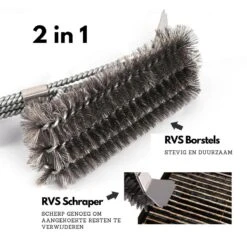 Gohh BBQ Borstel Met Schraper - Schoonmaakborstel - Barbecue Krabber Met Handige Bewaarzak 2 In 1 -Merkloos Winkel 1200x1200 425