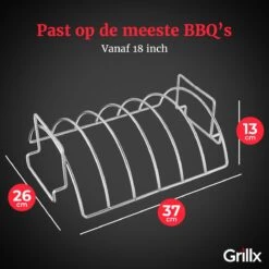 GrillX Sparerib Rek BBQ - Rib Rack Houder - Barbecue Spareribs Rek - BBQ Accesoires -Merkloos Winkel 1200x1200 441