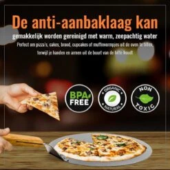 Inpro Pizzaschep RVS - Rond - Voor BBQ En Oven - Pizzaspatel - Taartschep - Houten Handvat - BBQ Gereedschap - Keukengerei - 30 Cm Diameter - Spatel -Merkloos Winkel 1200x1200 488