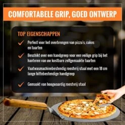 Inpro Pizzaschep RVS - Rond - Voor BBQ En Oven - Pizzaspatel - Taartschep - Houten Handvat - BBQ Gereedschap - Keukengerei - 30 Cm Diameter - Spatel -Merkloos Winkel 1200x1200 489