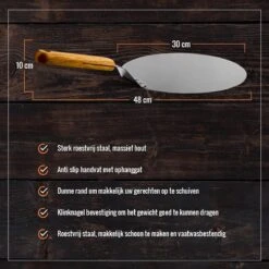 Inpro Pizzaschep RVS - Rond - Voor BBQ En Oven - Pizzaspatel - Taartschep - Houten Handvat - BBQ Gereedschap - Keukengerei - 30 Cm Diameter - Spatel -Merkloos Winkel 1200x1200 491