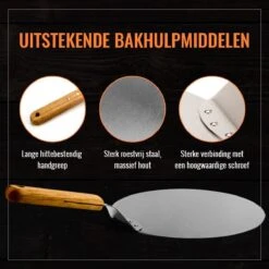 Inpro Pizzaschep RVS - Rond - Voor BBQ En Oven - Pizzaspatel - Taartschep - Houten Handvat - BBQ Gereedschap - Keukengerei - 30 Cm Diameter - Spatel -Merkloos Winkel 1200x1200 492