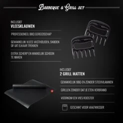 Mountain Jack® 40-Delige Luxe BBQ Grill Accessoires Set In Roestvrij Staal – Barbecue Gereedschap – Tangenset, Vlees Thermometer, Vleestang, Borstel, Spiezen, Vleesmes, Vleesvork -Merkloos Winkel 1200x1200 511