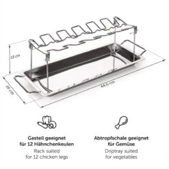 Blumtal BBQ Rek - Robuuste Roestvrijstalen Kippenpoot Rek - Voor 12 Poten - Kippengrillstandaard - Vaatwasmachinebestendig -Merkloos Winkel 1200x1200 531