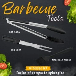BBQ Gereedschapset - Opbergtas - BBQ Accessoires - BBQ Tang - BBQ Set - BBQ Borstel - BBQ Gereedschap - Roestvrij Staal -Merkloos Winkel 1200x1200 533
