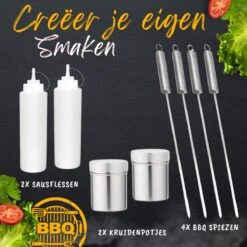 BBQ Gereedschapset - Opbergtas - BBQ Accessoires - BBQ Tang - BBQ Set - BBQ Borstel - BBQ Gereedschap - Roestvrij Staal -Merkloos Winkel 1200x1200 535
